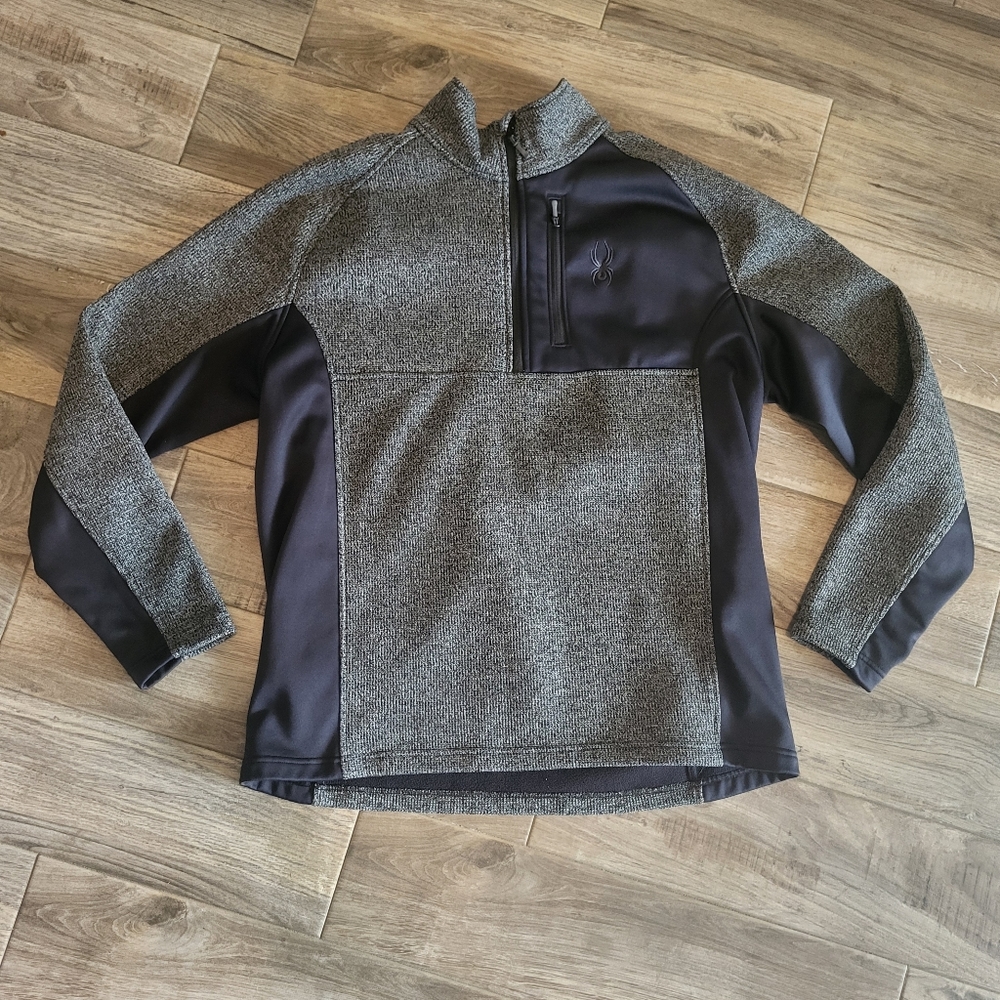 Mens Spyder xxl black and gray quarter zip Gait jacket like NEW
